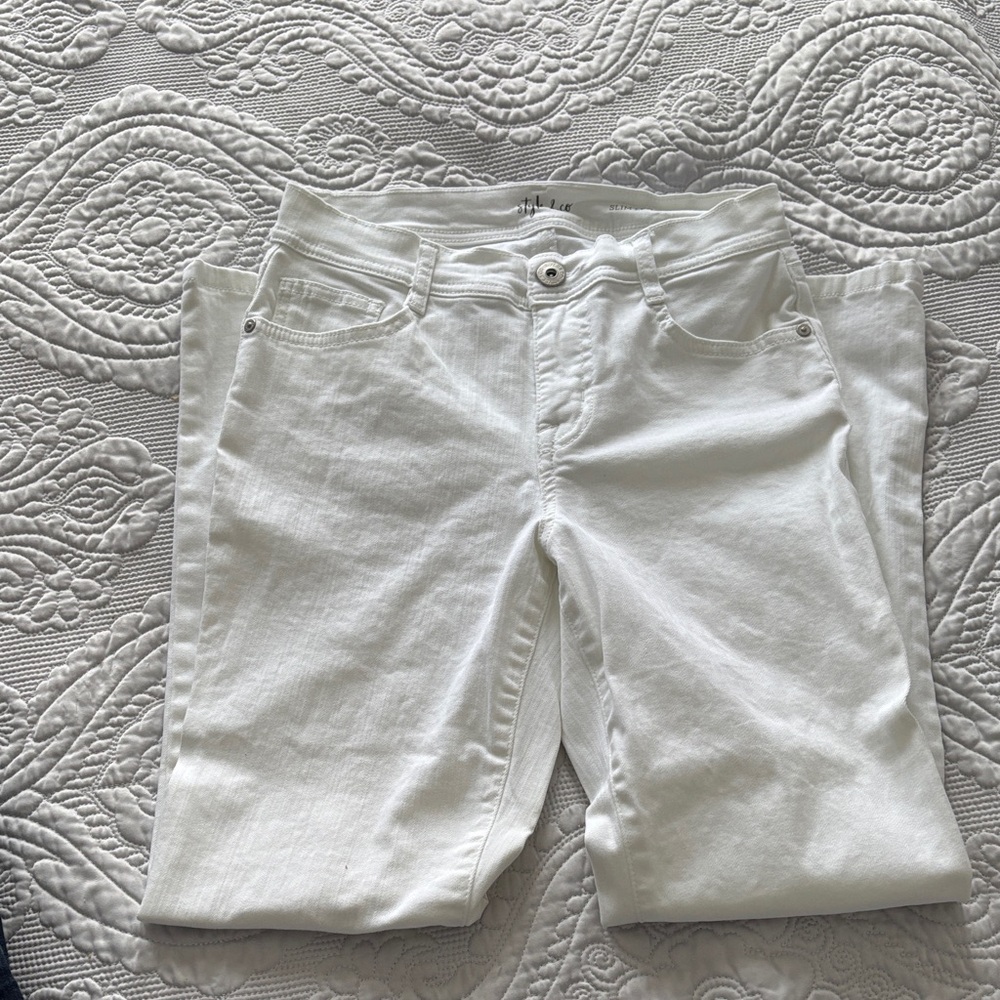 Style & Co. Women's Cream Straight Leg Jeans